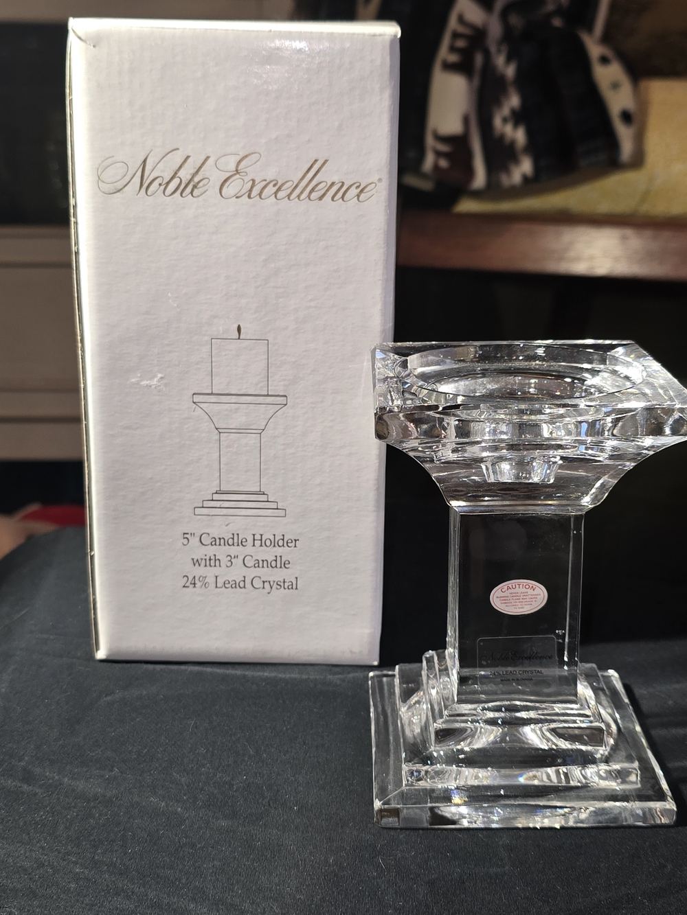 Noble Excellence Clear Crystal Candle Holder